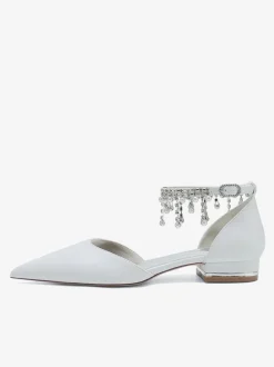 Chaussures De Mariée Chaussures Plates De Mariage En Cuir PU Bout Pointu