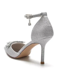 Chaussures de Mariée en Dentelle Femme avec Bout Pointu à Talons Hauts Unicolore