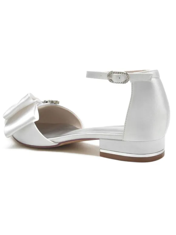 Chaussures de Mariée Femme à Plate en Cuir Synthétique avec Bout Pointu Unicolore