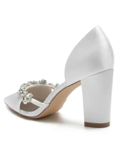 Chaussures de Mariée Femme à Talons Hauts en Cuir Synthétique avec Bout Pointu Unicolore