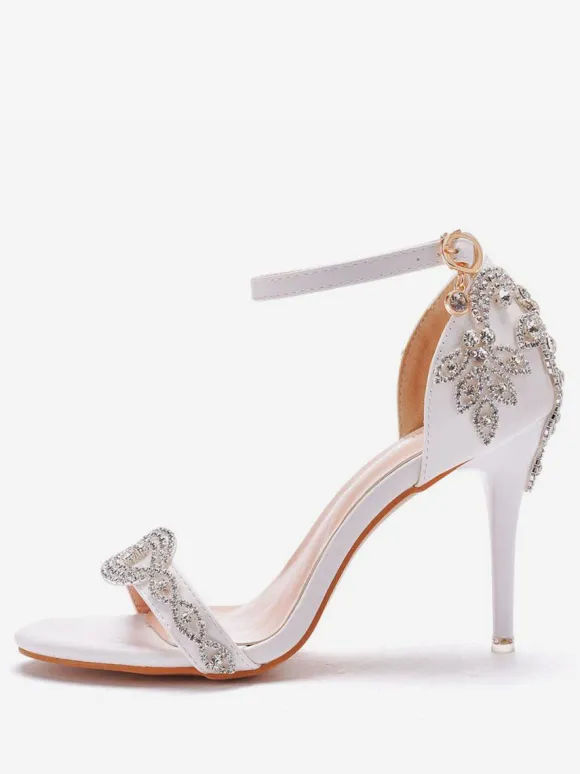 Chaussures de Mariée Femme avec Bout Ouvert à Talons Hauts Unicolore