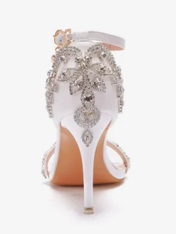 Chaussures de Mariée Femme avec Bout Ouvert à Talons Hauts Unicolore
