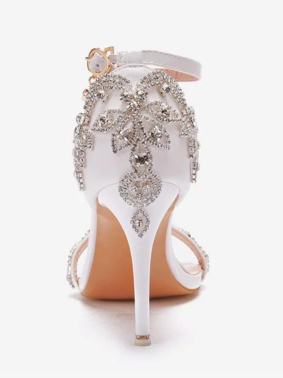 Chaussures de Mariée Femme avec Bout Ouvert à Talons Hauts Unicolore