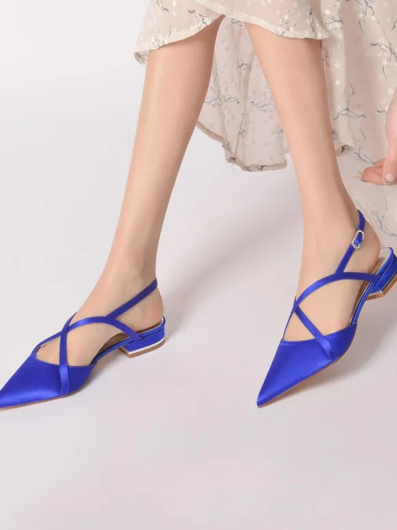 Chaussures de Mariée Femme à Plate avec Bout Pointu Unicolore