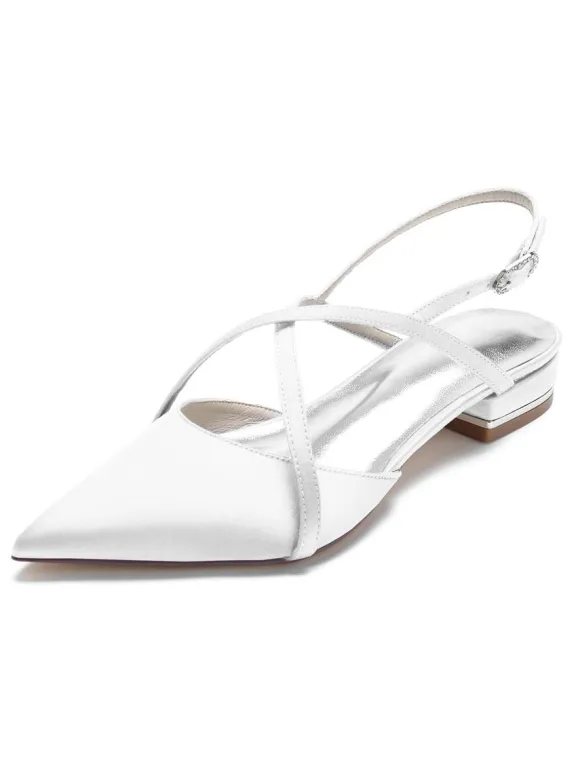 Chaussures de Mariée Femme à Plate avec Bout Pointu Unicolore