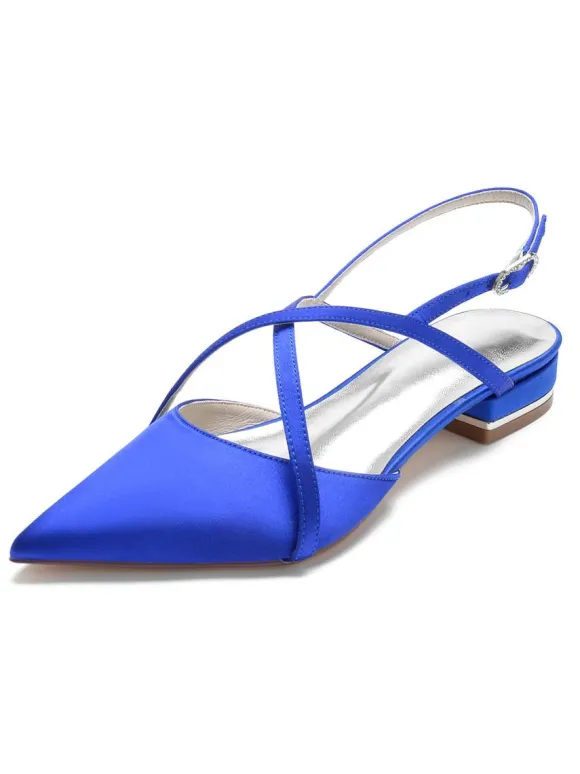 Chaussures de Mariée Femme à Plate avec Bout Pointu Unicolore