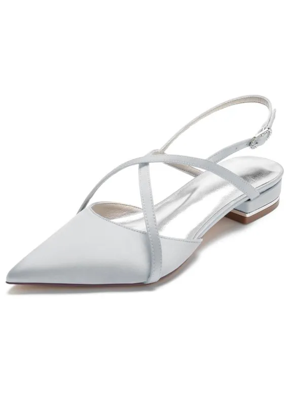 Chaussures de Mariée Femme à Plate avec Bout Pointu Unicolore