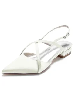 Chaussures de Mariée Femme à Plate avec Bout Pointu Unicolore