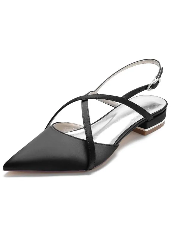 Chaussures de Mariée Femme à Plate avec Bout Pointu Unicolore