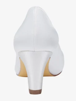 Chaussures de mariée ivoire en satin talon carré