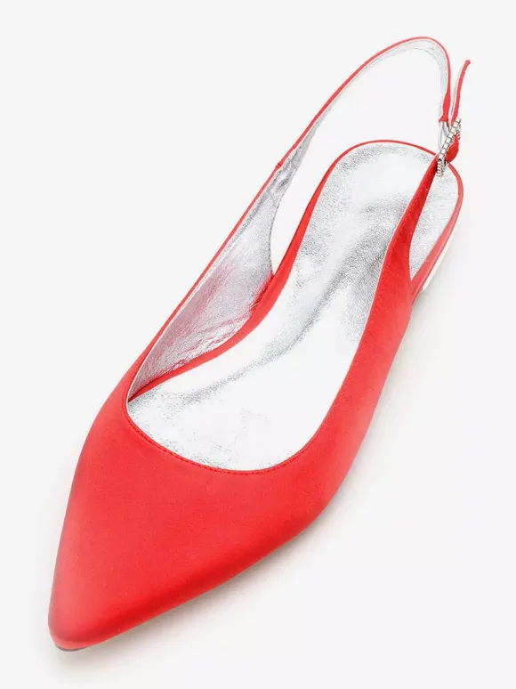 Chaussures de mariée plate blanche en soie de satin chaussures de mariage