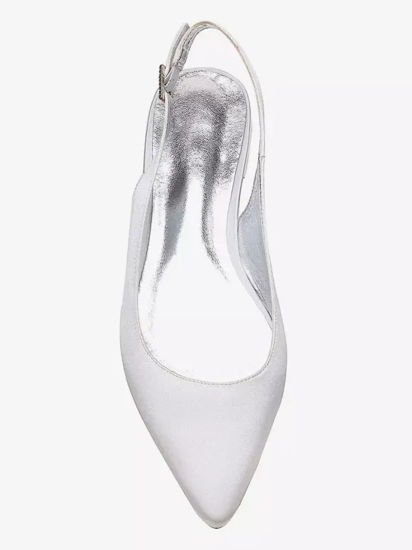 Chaussures de mariée plate blanche en soie de satin chaussures de mariage