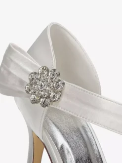 Chaussures de mariée talon haut sandales mariage en satin