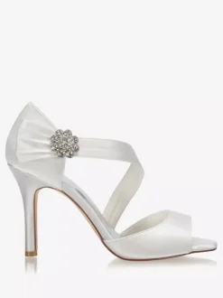 Chaussures de mariée talon haut sandales mariage en satin