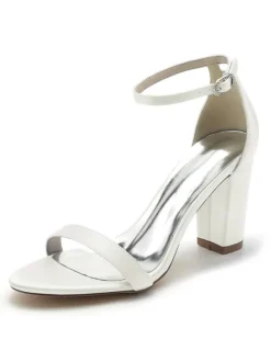 Chaussures de Mariées Femme avec Bout Ouvert Unicolore