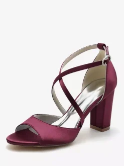 Chaussures de Mariées Femme avec Bout Ouvert Unicolore