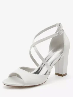 Chaussures de Mariées Femme avec Bout Ouvert Unicolore