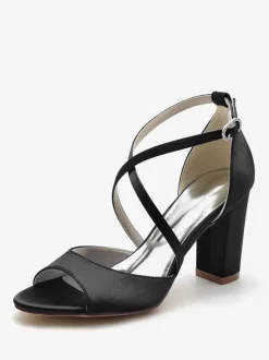 Chaussures de Mariées Femme avec Bout Ouvert Unicolore