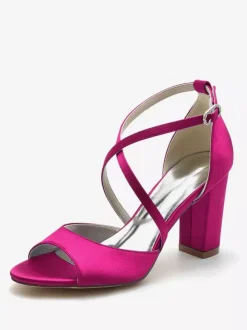 Chaussures de Mariées Femme avec Bout Ouvert Unicolore