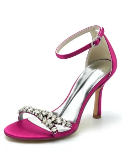 Chaussures de Mariées Femme à Talons Hauts avec Bout Ouvert Unicolore