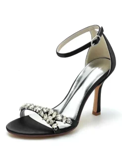 Chaussures de Mariées Femme à Talons Hauts avec Bout Ouvert Unicolore
