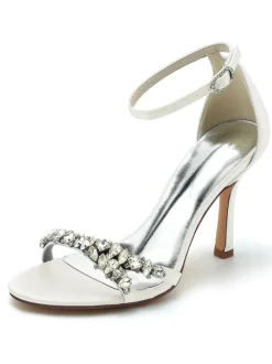 Chaussures de Mariées Femme à Talons Hauts avec Bout Ouvert Unicolore