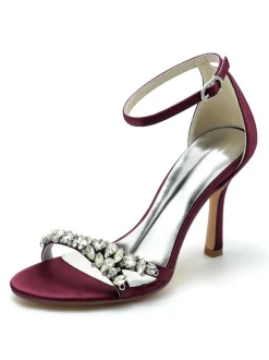 Chaussures de Mariées Femme à Talons Hauts avec Bout Ouvert Unicolore