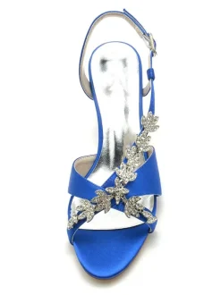 Chaussures de Mariés à Talons Hauts avec Bout Ouvert en Cuir Synthétique Unicolore