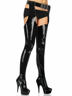 Chaussures de pole dance sexy pour femmes cuissardes à talons hauts et plateforme noires (sans ceinture)
