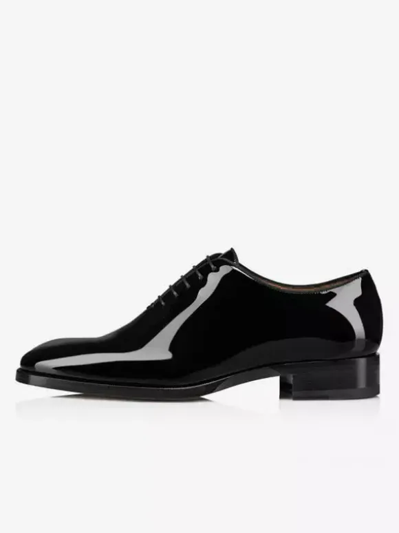 Chaussures de smoking Oxford classiques en cuir verni pour homme à lacets et bout carré idéales pour un mariage un bal ou une cérémonie.