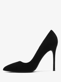 Chaussures habillées à talons aiguilles et bout pointu en daim à talons hauts rouges