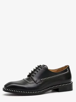 Chaussures habillées pour hommes bout carré noir strass lacets chaussures de mariage et de bal.