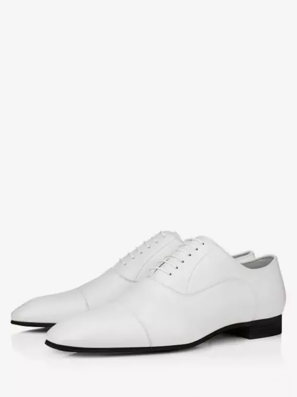 Chaussures habillées pour hommes Oxford blanches à bout carré et à lacets ouverts pour mariage et bal