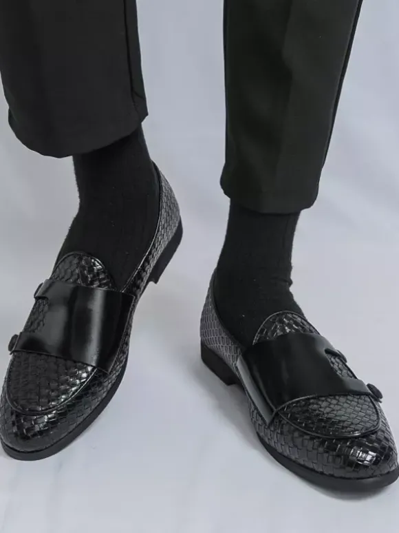 Chaussures habillées pour hommes bout rond à enfiler style monk