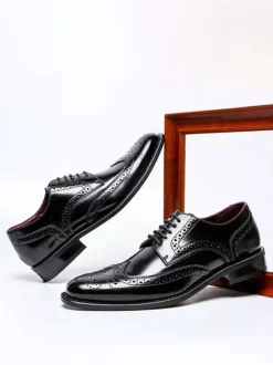 Chaussures habillées pour hommes chaussures Oxford classiques à lacets et bout golf