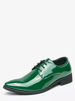 Chaussures habillées pour hommes bleues à bout pointu et à lacets
