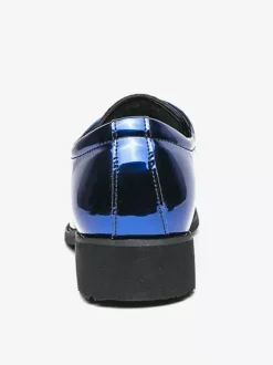 Chaussures habillées pour hommes bleues à bout pointu et à lacets