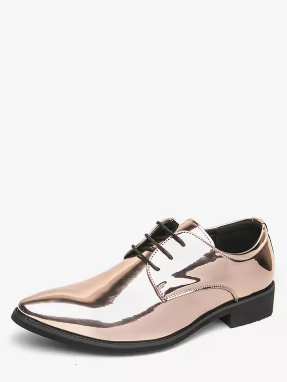 Chaussures habillées pour hommes bleues à bout pointu et à lacets