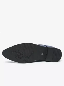 Chaussures habillées pour hommes bleues à bout pointu et à lacets