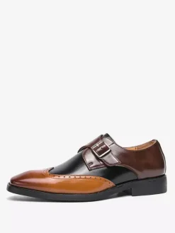 Chaussures habillées pour hommes à boucle et bout rond