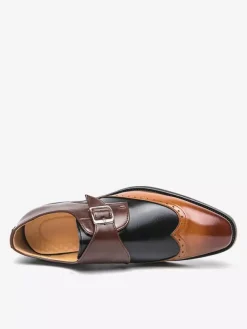 Chaussures habillées pour hommes à boucle et bout rond