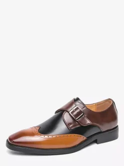 Chaussures habillées pour hommes à boucle et bout rond