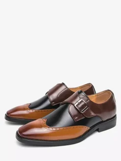 Chaussures habillées pour hommes à boucle et bout rond