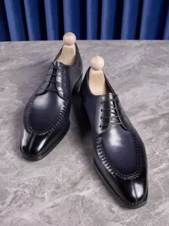 Chaussures habillées pour hommes élégantes à bout ouvert en cuir à lacets Derby chaussures de bal de mariage formelles