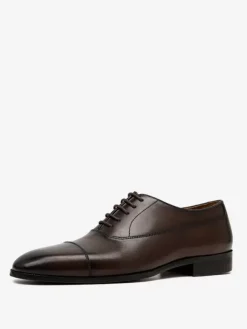 Chaussures habillées pour hommes chaussures derby à bout rond en cuir de vache chaussures de bal de mariage