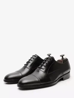 Chaussures habillées pour hommes chaussures Oxford à lacets et bout rapporté en cuir véritable