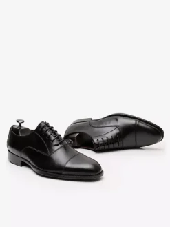 Chaussures habillées pour hommes chaussures Oxford à lacets et bout rapporté en cuir véritable