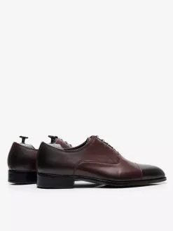 Chaussures habillées pour hommes chaussures Oxford à lacets et bout rapporté en cuir véritable
