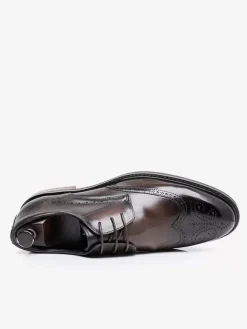 Chaussures habillées pour hommes à bout carré en cuir de vachette Brogue Chaussures de mariage formelles