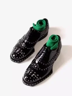 Chaussures habillées pour homme élégantes à bout rond en cuir de vache